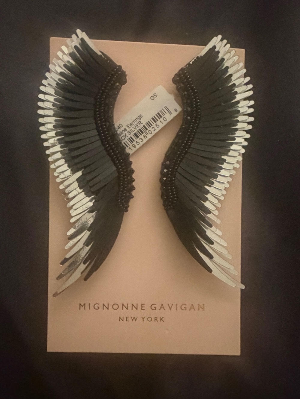 Mignonne Gavigan Black & Silver Wing Earrings